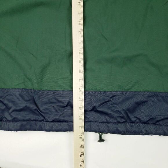 Vtg Tommy Hilfiger Men's Large Fleece Lined Hooded Green Blue Yellow Rain Jacket - Picture 14 of 15